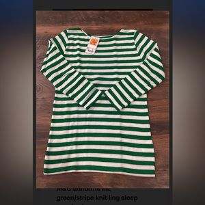 Women’s green/stripe knit sleep top size XL